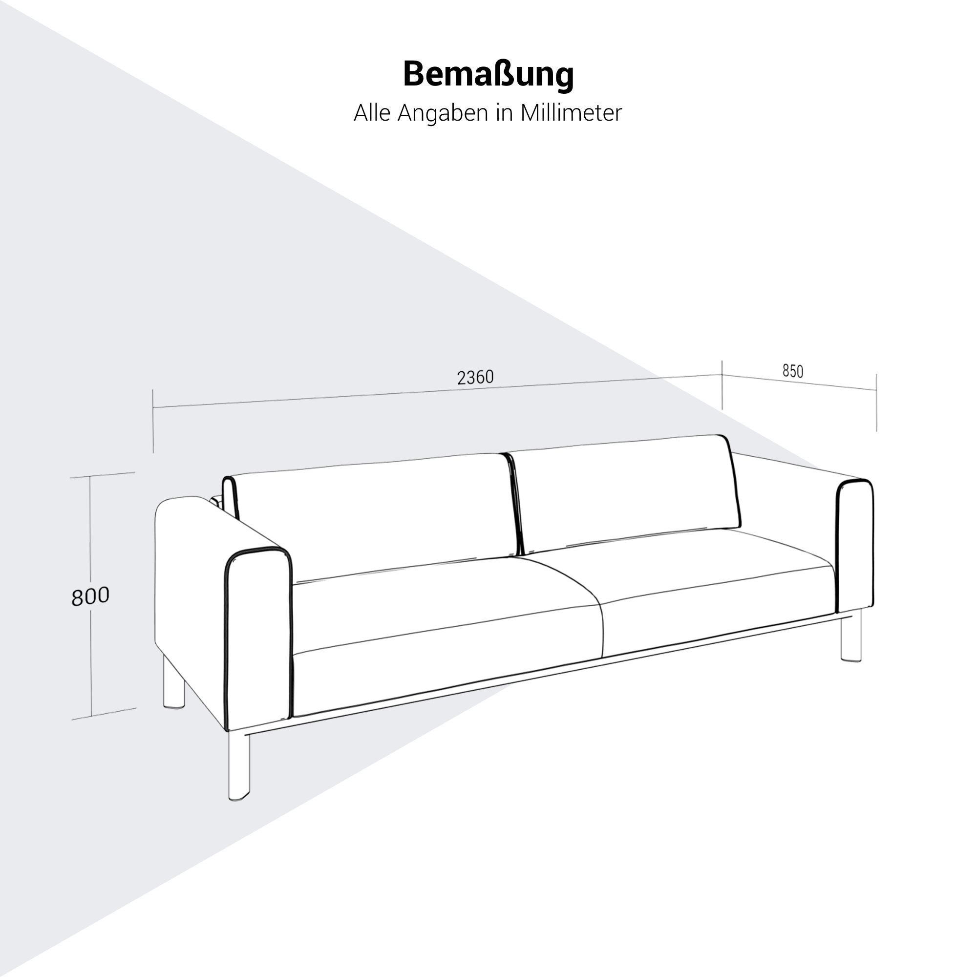 profim - DECENTA Sofa | 3-Sitzer, feste Armlehnen - 6 Main Image