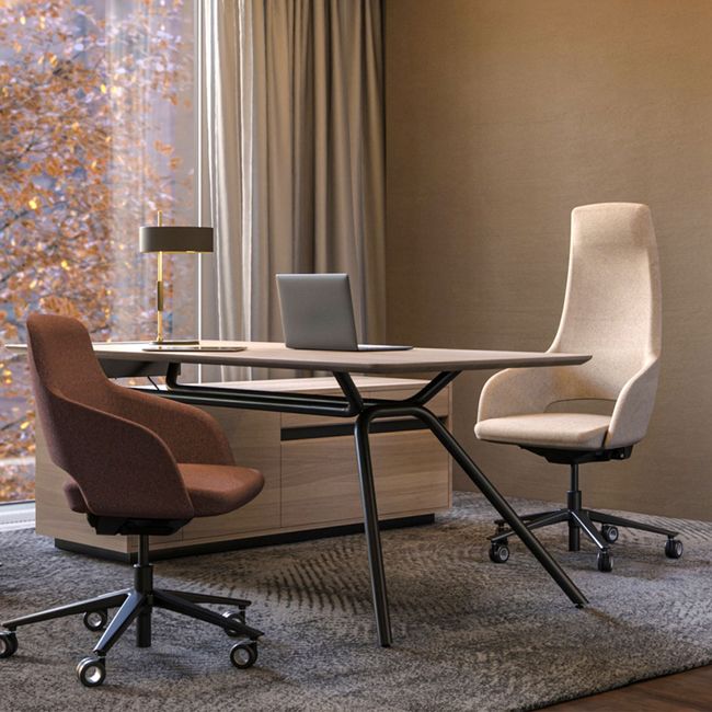 ARQUS Chefschreibtisch | 1930-2330 x 760 mm, Integriertes Sideboard, Echtholzfurnier