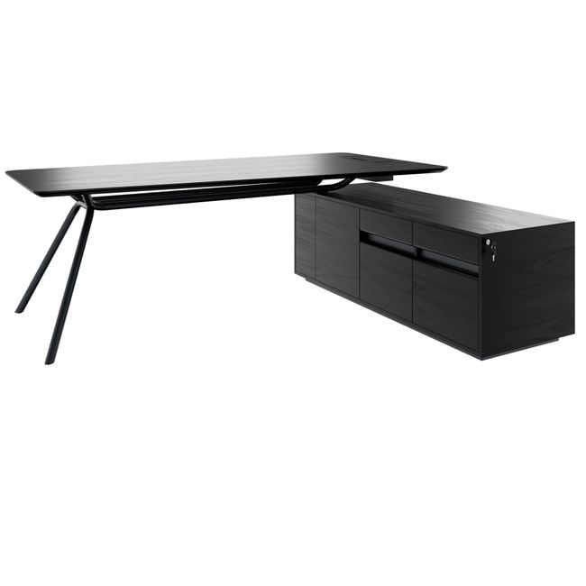 ARQUS Chefschreibtisch | 1930-2330 x 760 mm, Integriertes Sideboard