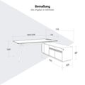ARQUS Chefschreibtisch | 1930-2330 x 760 mm, Integriertes Sideboard, Echtholzfurnier