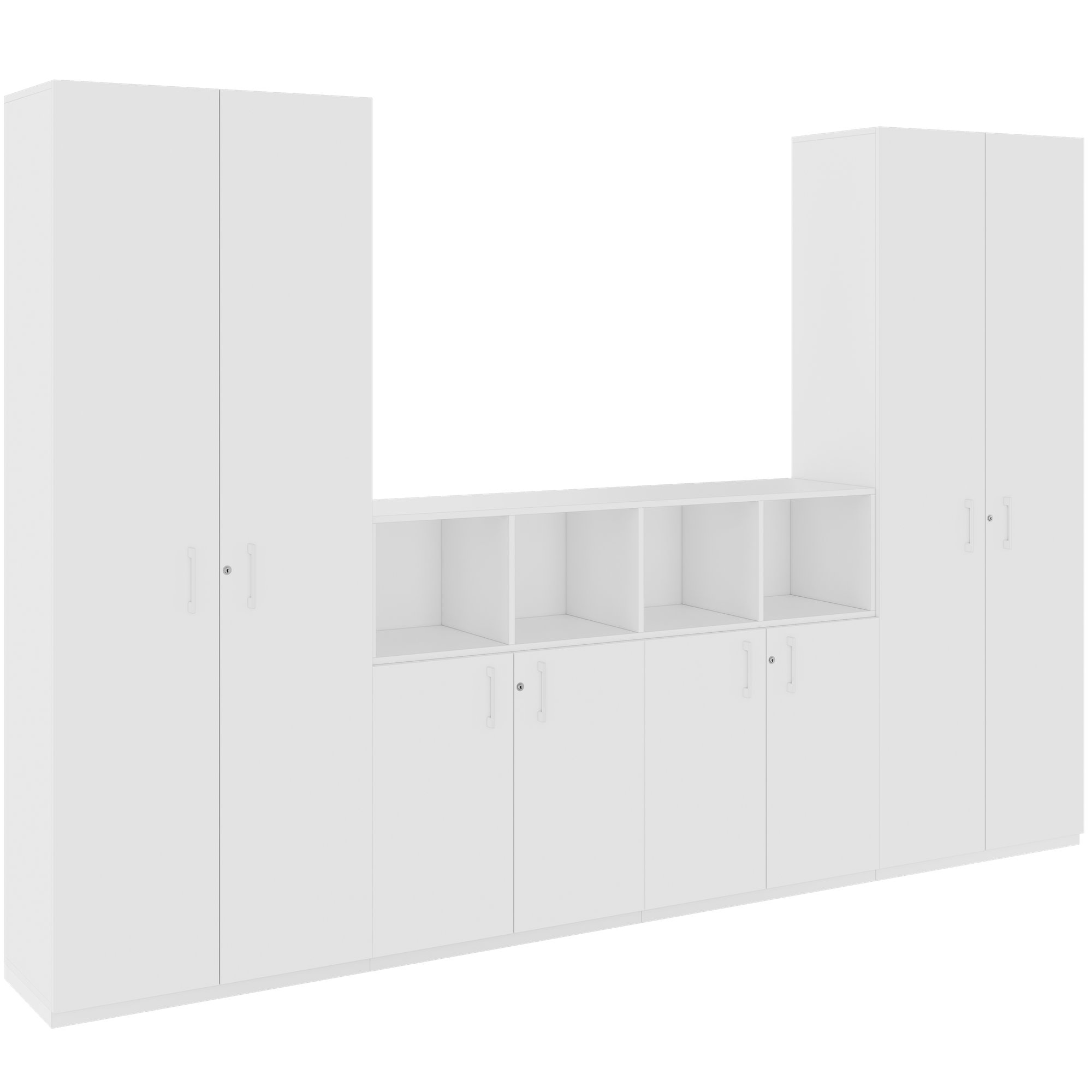 CHOICE Schrankwand | 6OH, 3200 x 2170 mm, Weiss - 1 Main Image