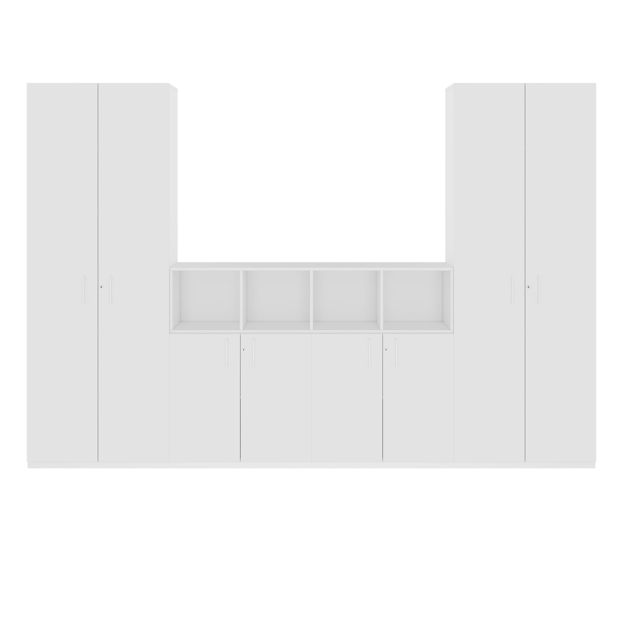 CHOICE Schrankwand | 6OH, 3200 x 2170 mm, Weiss - 3 Main Image