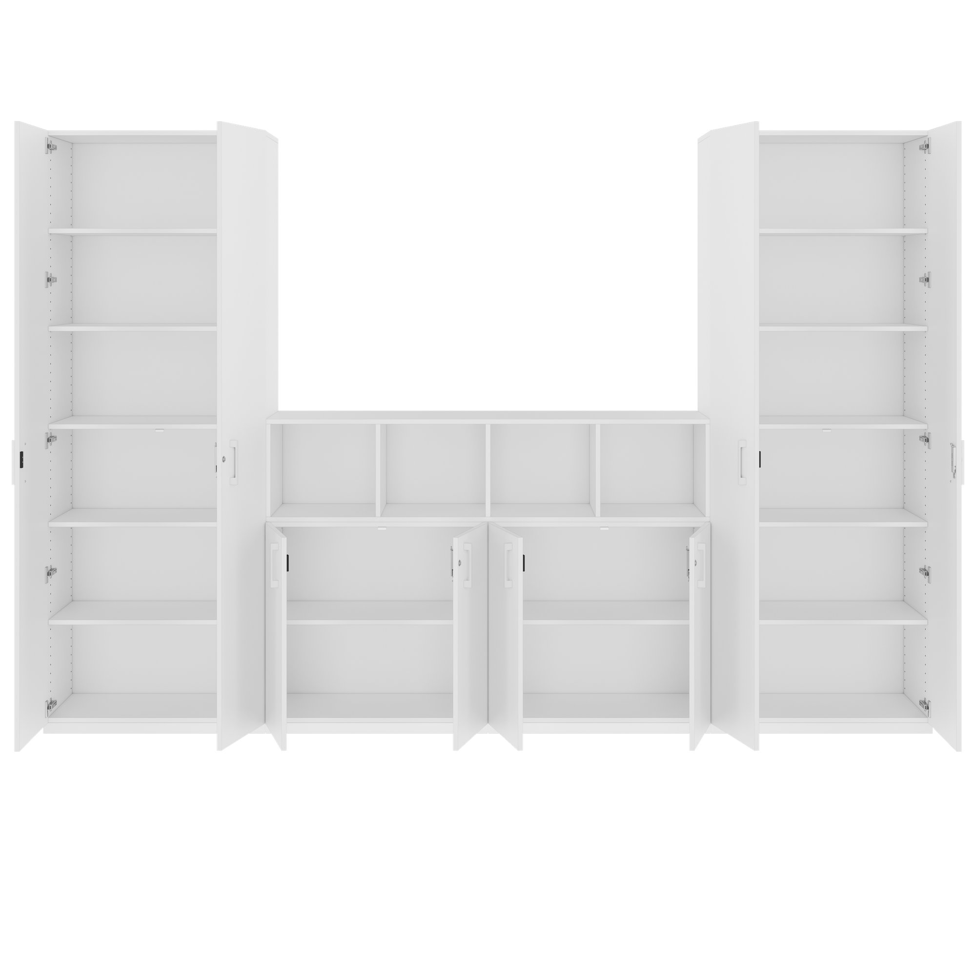 CHOICE Schrankwand | 6OH, 3200 x 2170 mm, Weiss - 4 Main Image