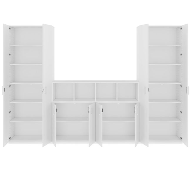 CHOICE Schrankwand | 6OH, 3200 x 2170 mm, Weiß