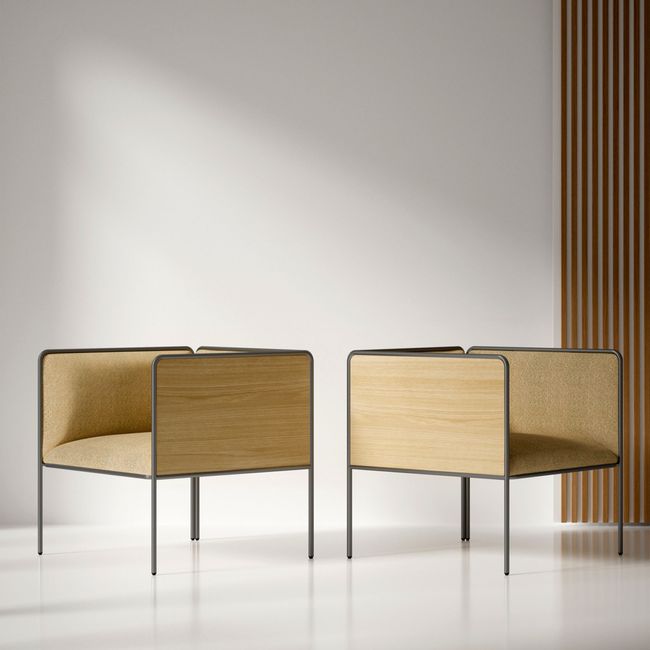 MITEA Lounge-Sessel | 4-Fuß-Gestell, feste Armlehnen