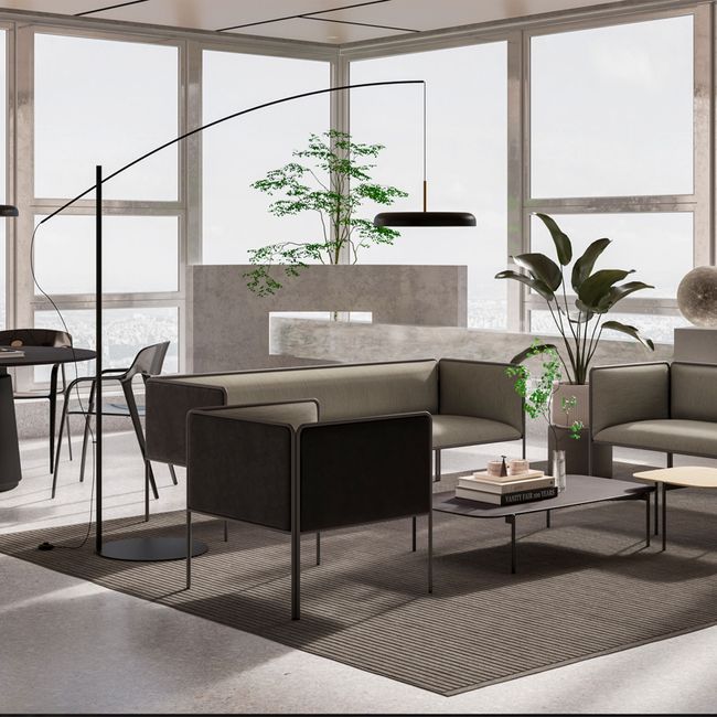 MITEA Lounge-Sessel | 4-Fuß-Gestell, feste Armlehnen