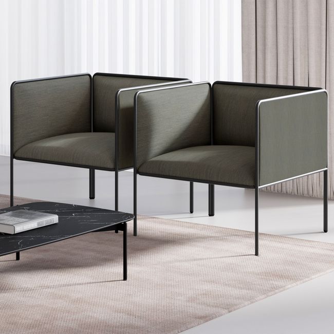 MITEA Lounge-Sessel | 4-Fuß-Gestell, feste Armlehnen