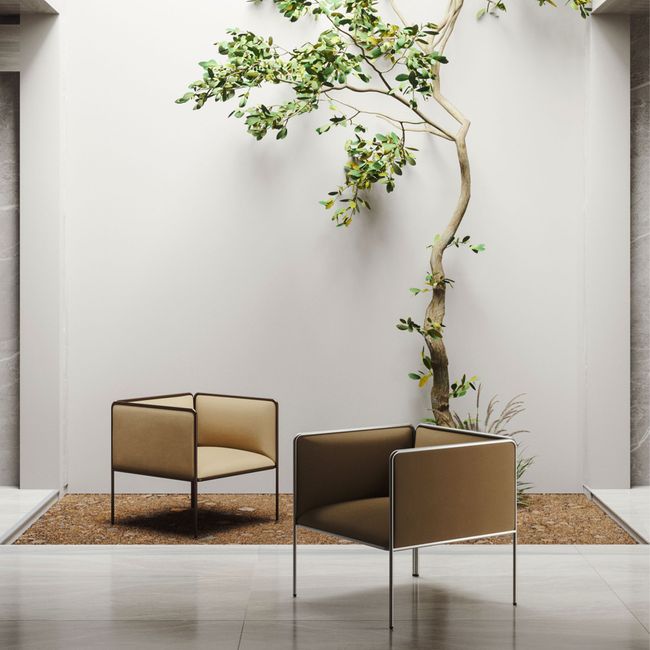 MITEA Lounge-Sessel | 4-Fuß-Gestell, feste Armlehnen