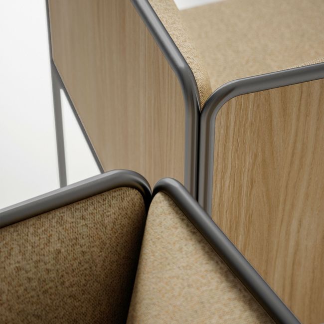 MITEA Lounge-Sessel | 4-Fuß-Gestell, feste Armlehnen