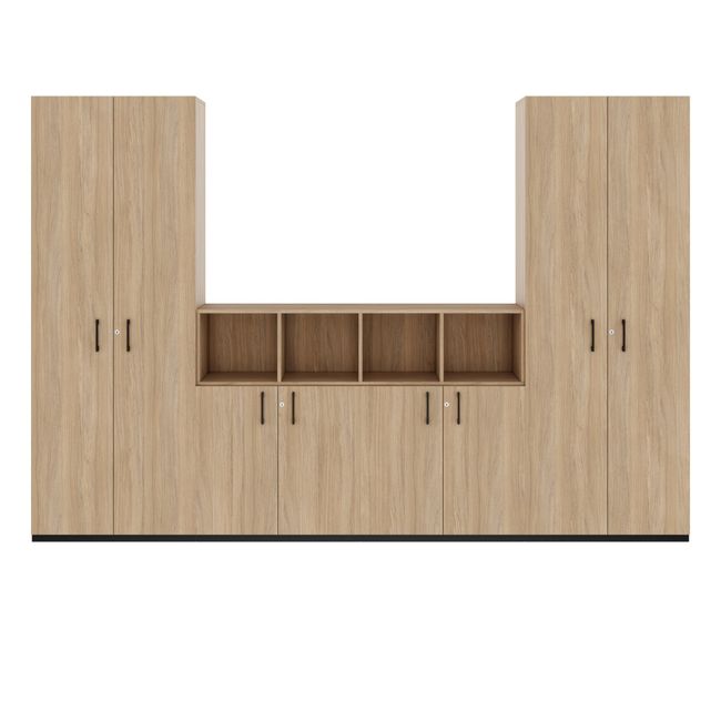 CHOICE Schrankwand | 6OH, 3200 x 2170 mm, Bernsteineiche