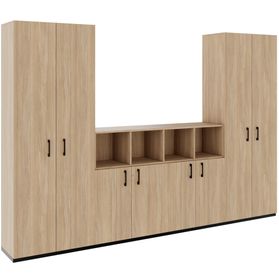 CHOICE Schrankwand | 6OH, 3200 x 2170 mm, Bernsteineiche