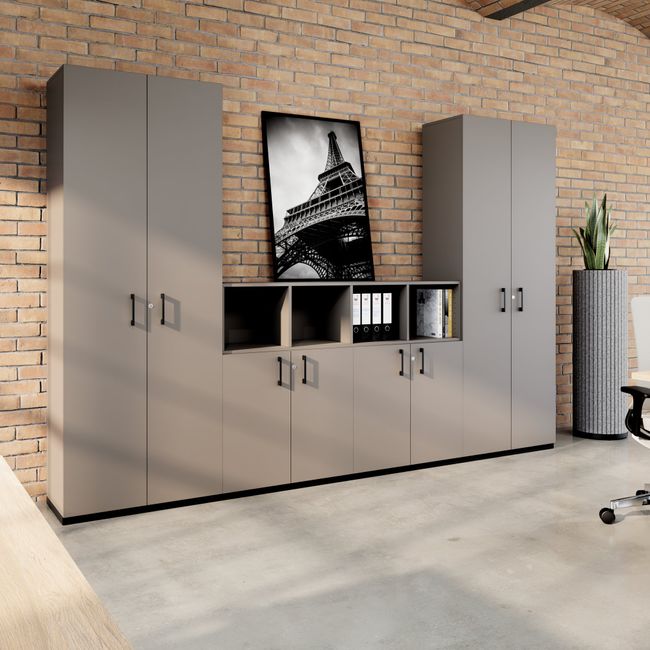 CHOICE Schrankwand | 6OH, 3200 x 2170 mm, Cubanitgrau