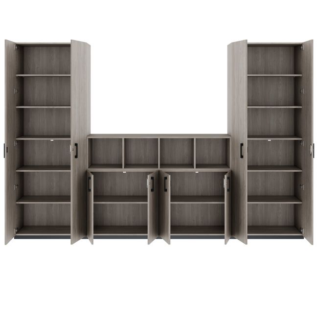 CHOICE Schrankwand | 6OH, 3200 x 2170 mm, Nordeiche grau