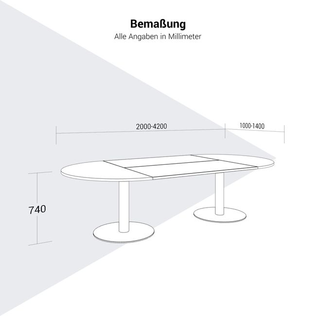 FORUM Konferenztisch | 2000-4200 mm (8-14 Personen)
