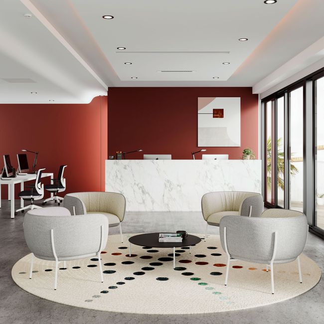 LEWI Lounge-Sessel | 4-Fuß-Gestell, feste Armlehnen