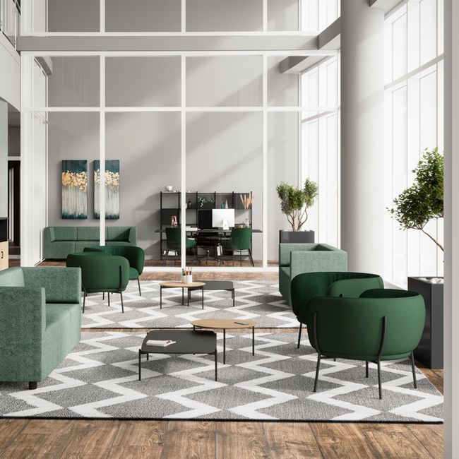 LEWI Lounge-Sessel | 4-Fuß-Gestell, feste Armlehnen