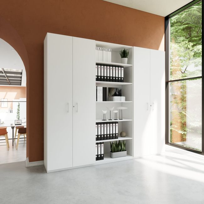 CHOICE Schrankwand | 6OH, 2400 x 2170 mm, Weiß