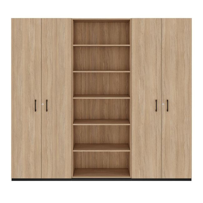 CHOICE Schrankwand | 6OH, 2400 x 2170 mm, Bernsteineiche