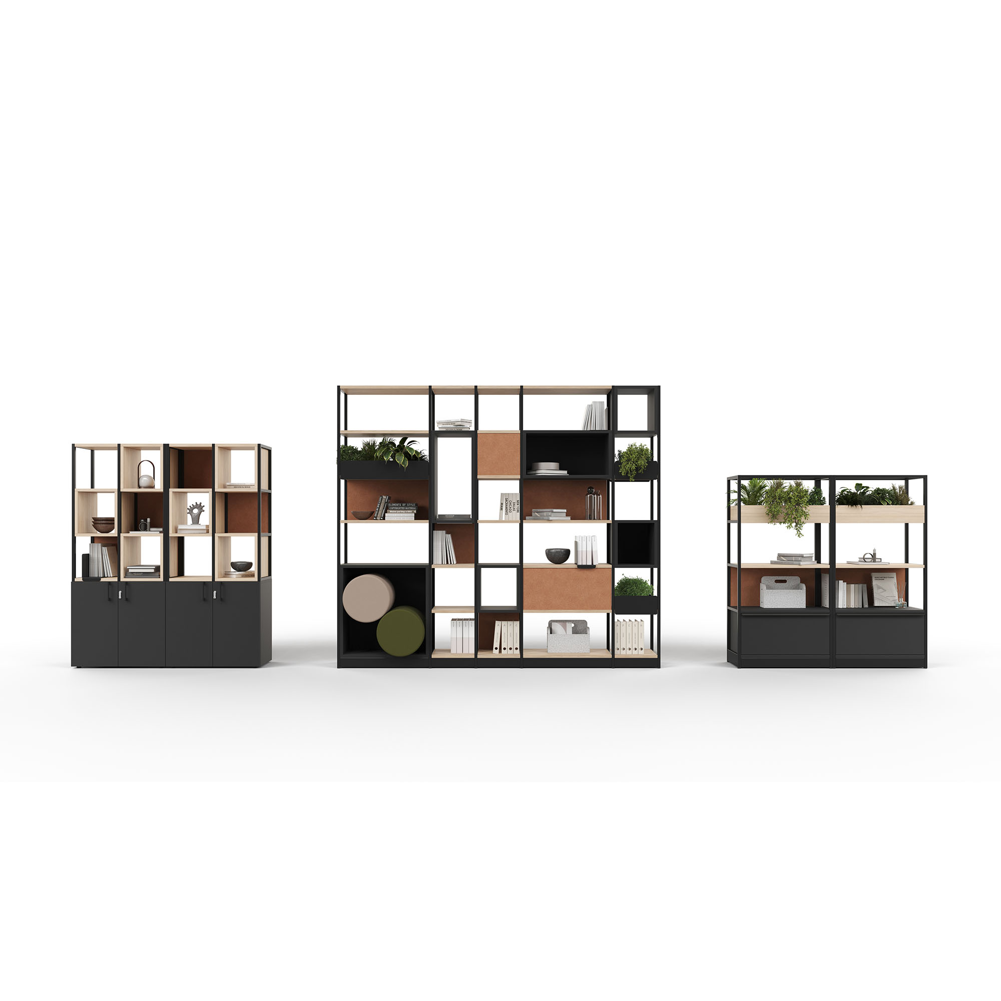 ATELLA Regalschrank | 3-6 OH, modulares System, Melamin oder Furnier - 13 Main Image