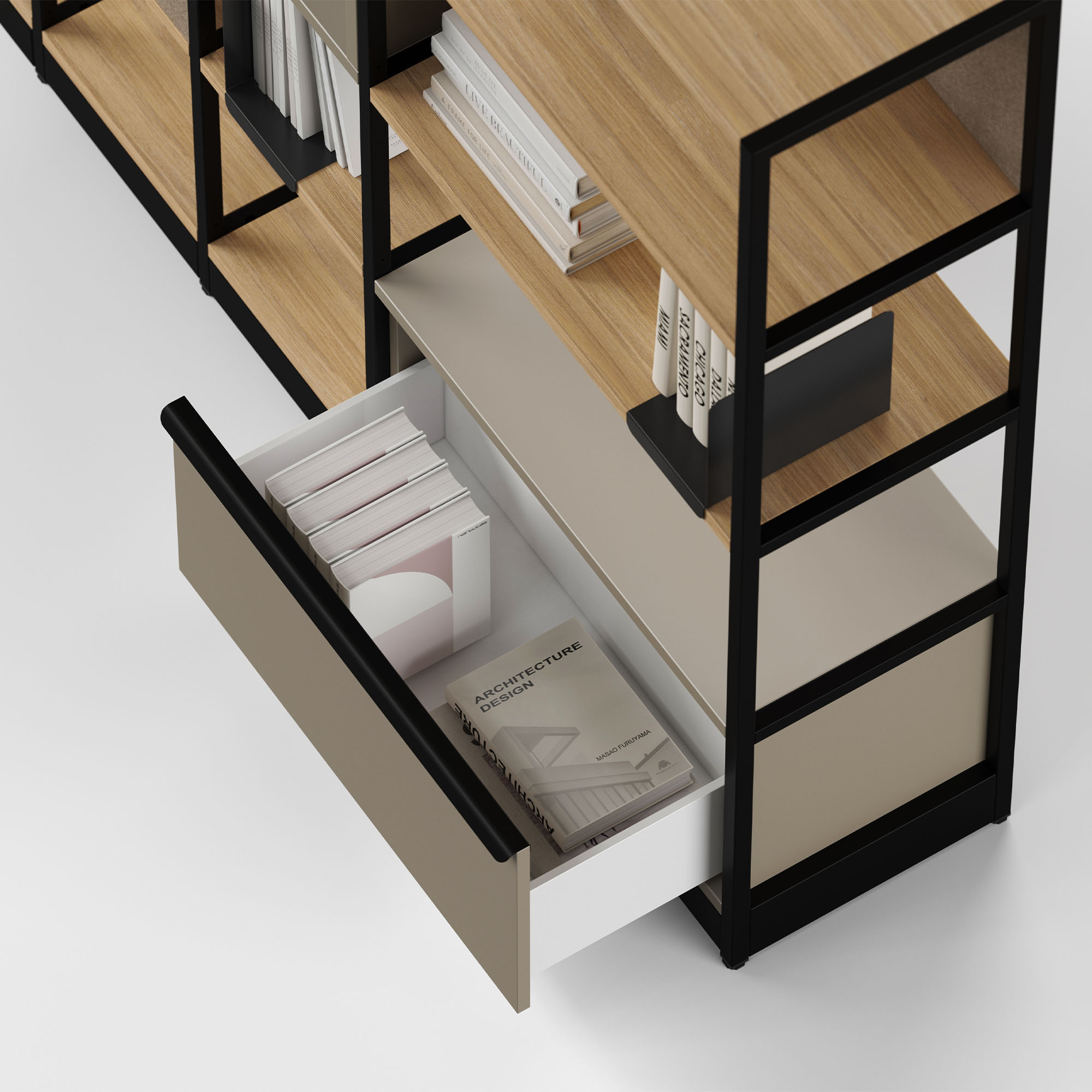 ATELLA Regalschrank | 3-6 OH, modulares System, Melamin oder Furnier - 10 Main Image