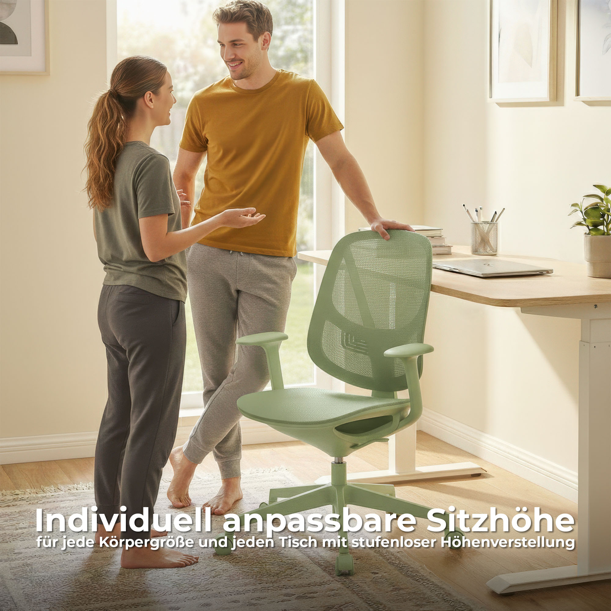 BREATHE Bürodrehstuhl | Feste Armlehnen, 5-Stern-Fußkreuz, Schwarz - 12 Main Image