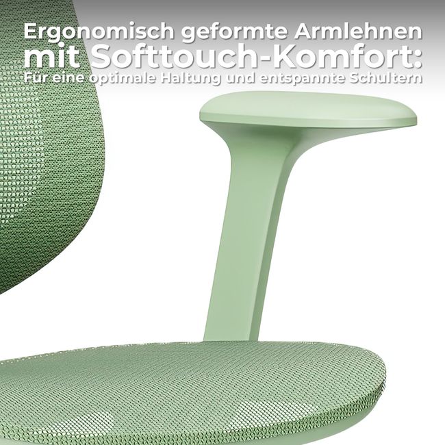 BREATHE Bürodrehstuhl | Feste Armlehnen, 5-Stern-Fußkreuz, Schwarz