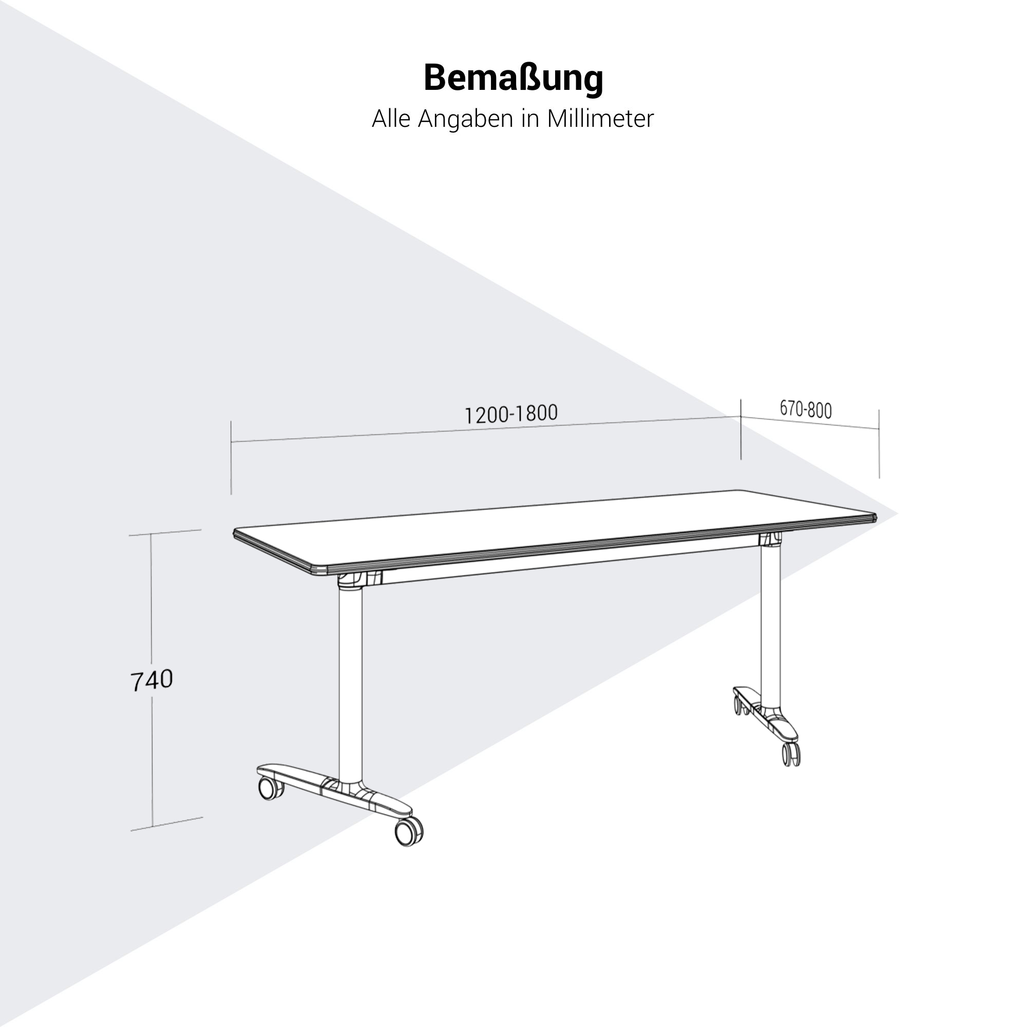 SKILL Schreibtisch | 1200-1800 x 740 mm, klappbar, stapelbar - 32 Main Image