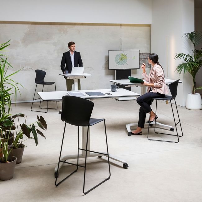 SKILL Schreibtisch | 670-1600 x 740-104 mm, klappbar, stapelbar, manuell höhenverstellbar