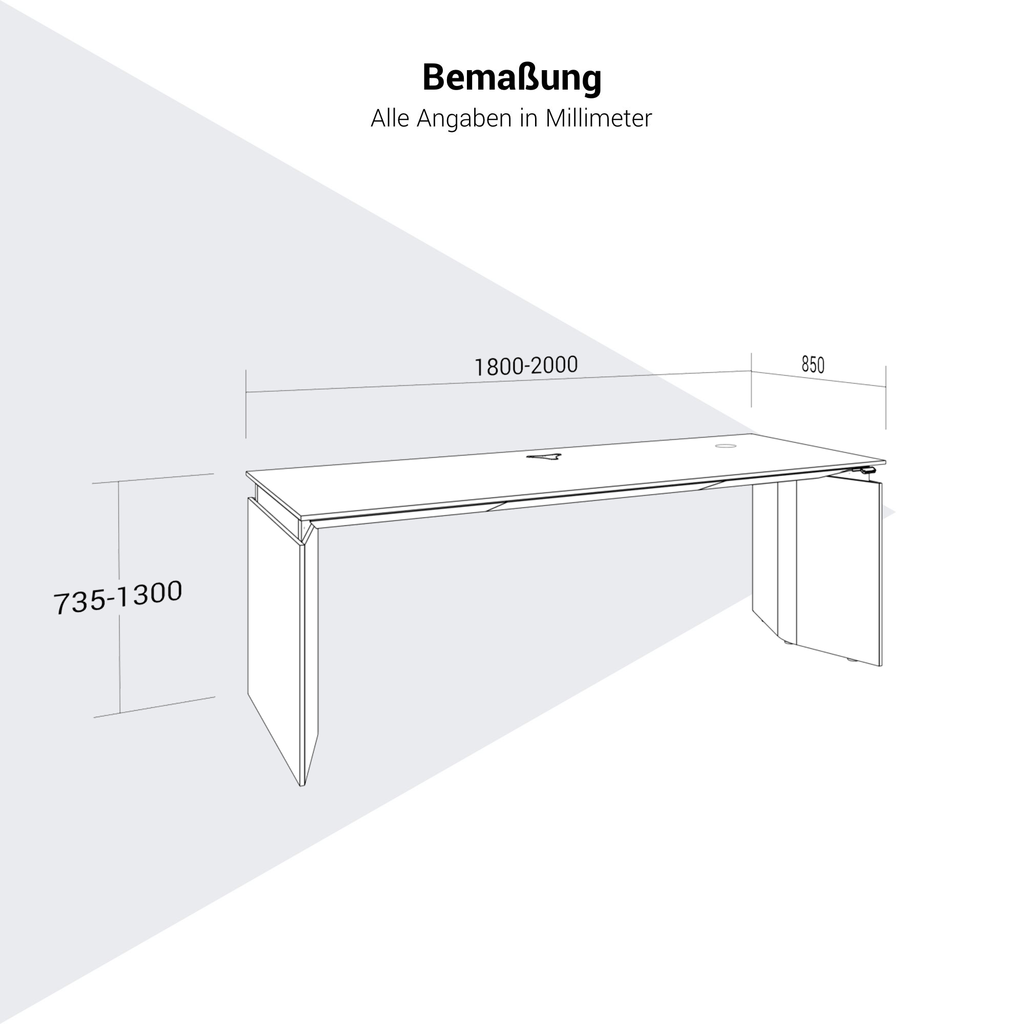 MOVE&LEAD Chefschreibtisch | 1800 – 2000 x 850 mm, elektrisch höhenverstellbar - 26 Main Image