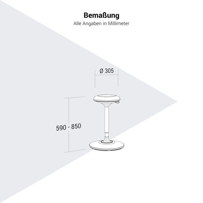WOBBY Sitzhocker | Ø400 mm, Sitzhöhe 590 – 850 mm