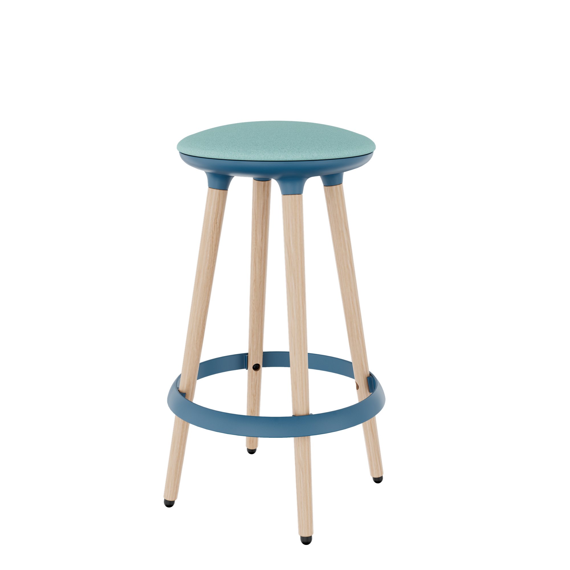 CANNIE Sitzhocker | Sitzhöhe 500 – 790 mm, Massivholz-Gestell - 4 Main Image