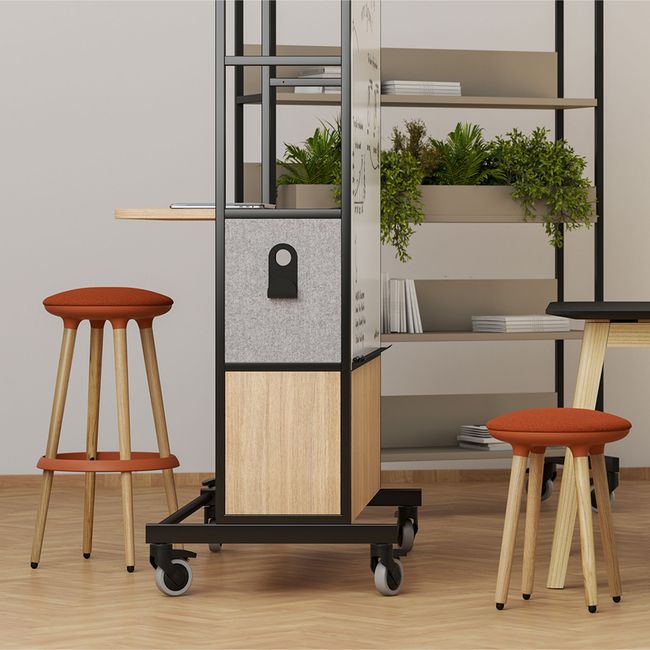 CANNIE Sitzhocker | Sitzhöhe 500 – 790 mm, Massivholz-Gestell