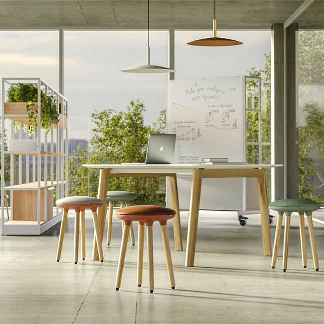 CANNIE Sitzhocker | Sitzhöhe 500 – 790 mm, Massivholz-Gestell