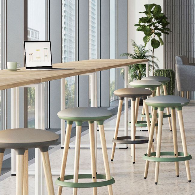 CANNIE Sitzhocker | Sitzhöhe 500 – 790 mm, Massivholz-Gestell