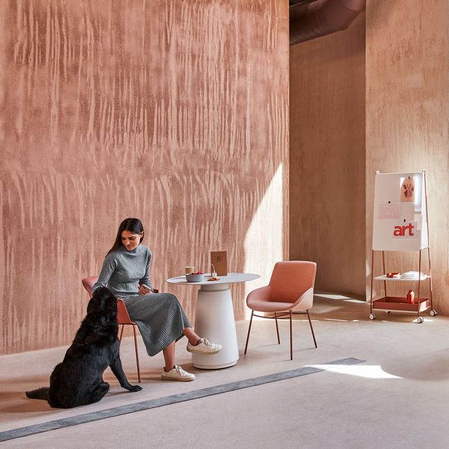 DORIA Besprechungstisch | 700-1000 mm, rund oder rechteckig, Säule Ø 400 mm