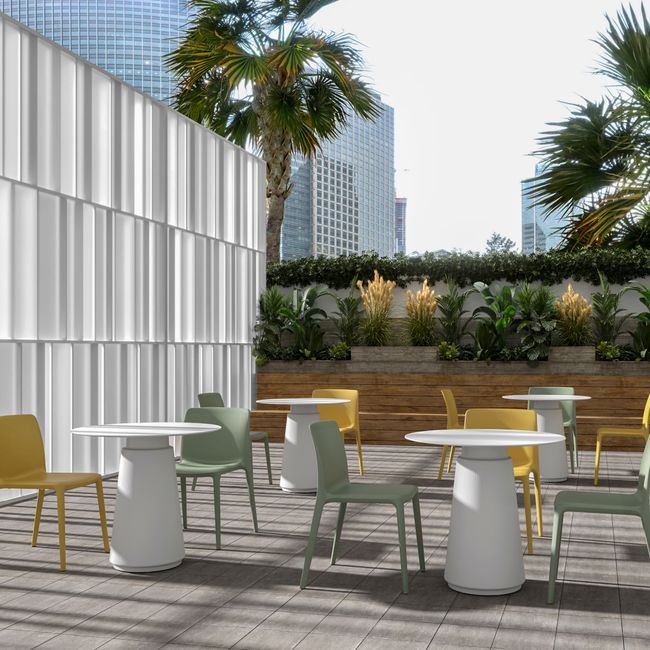 DORIA Besprechungstisch | 700-1000 mm, rund oder rechteckig, Säule Ø 400 mm