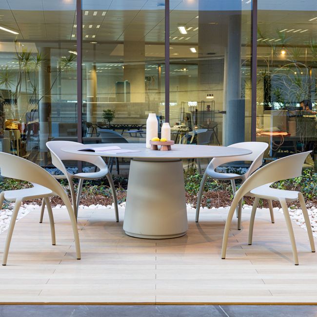 DORIA Besprechungstisch | 1200-1600 mm, rund, Säule Ø 550 mm