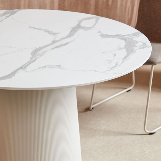 DORIA Besprechungstisch | 1200-1600 mm, rund, Säule Ø 550 mm