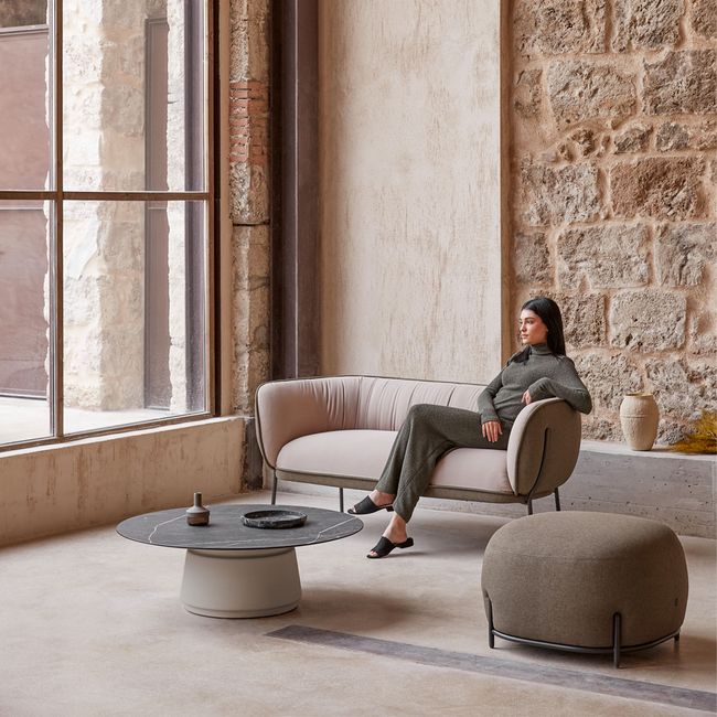 DORIA Couchtisch | Ø 800-1200 mm, Säule