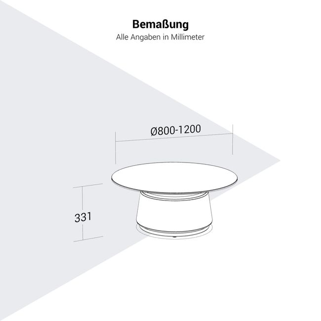 DORIA Couchtisch | Ø 800-1200 mm, Säule
