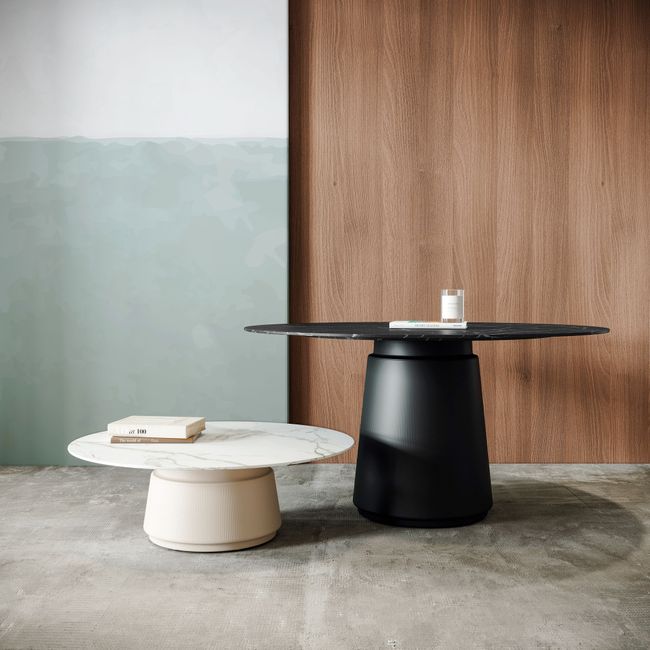 DORIA Couchtisch | Ø 800-1200 mm, Säule