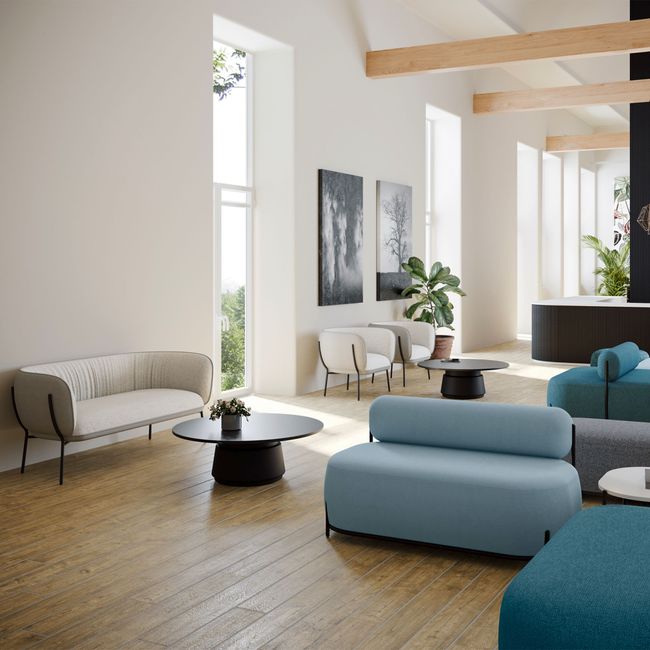 DORIA Couchtisch | Ø 800-1200 mm, Säule