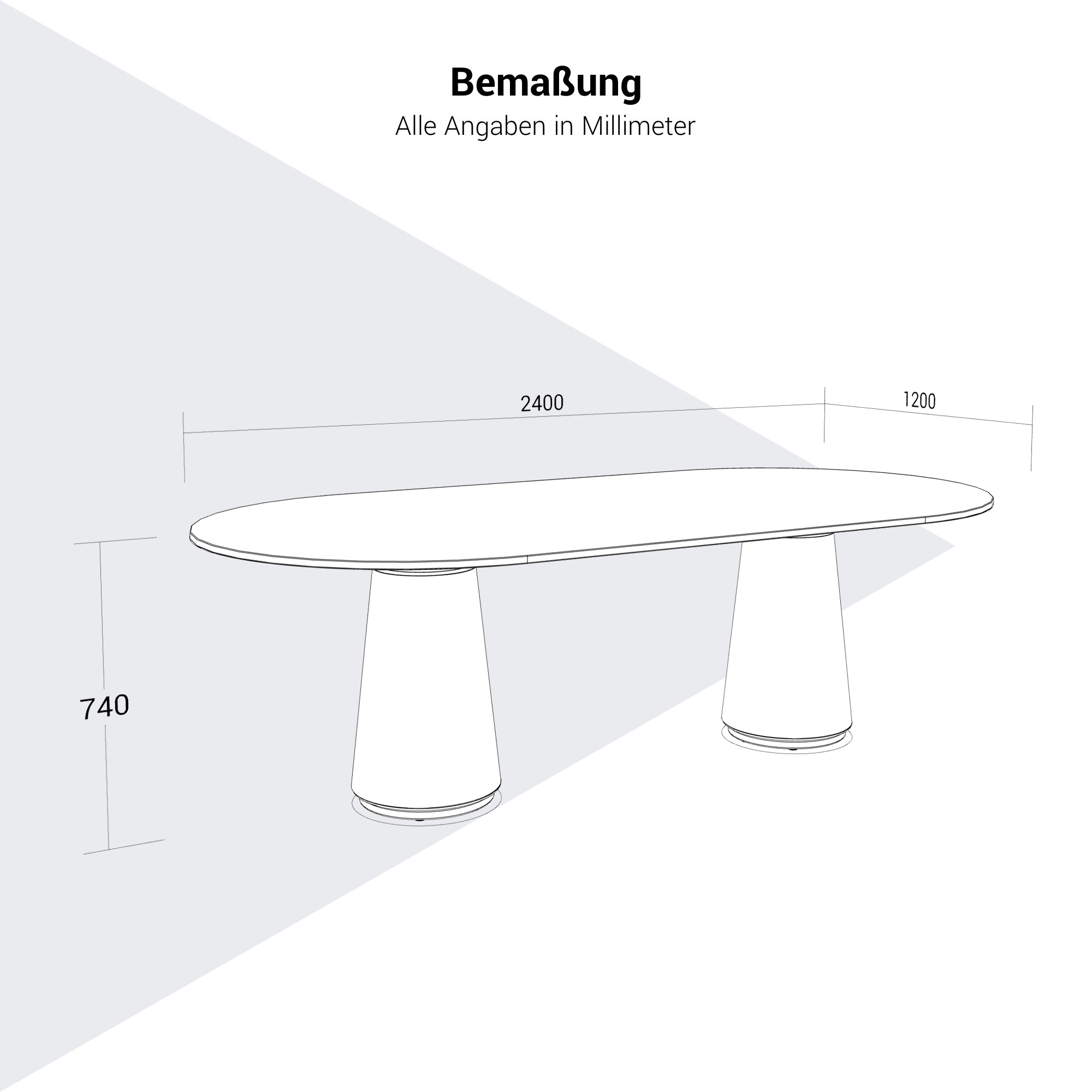 DORIA Konferenztisch | 2200-4140 mm, oval, Säule - 29 Main Image