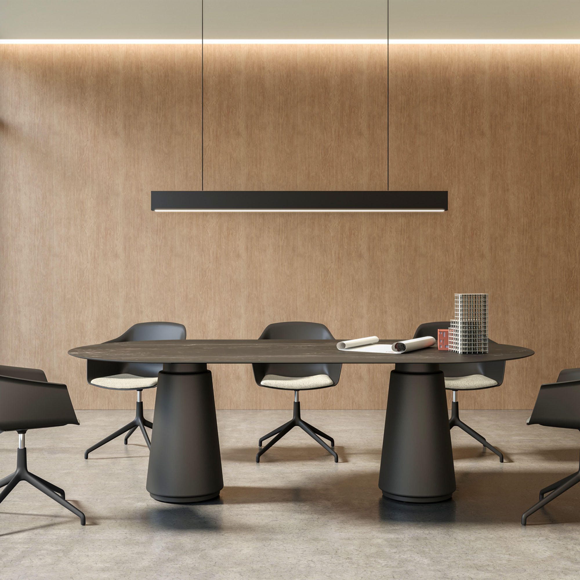 DORIA Konferenztisch | 2200-4140 mm, oval, Säule - 7 Main Image