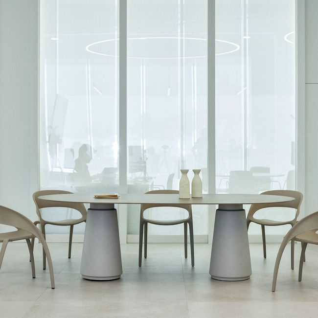 DORIA Konferenztisch | 2400 x 1200 mm, oval, Säule