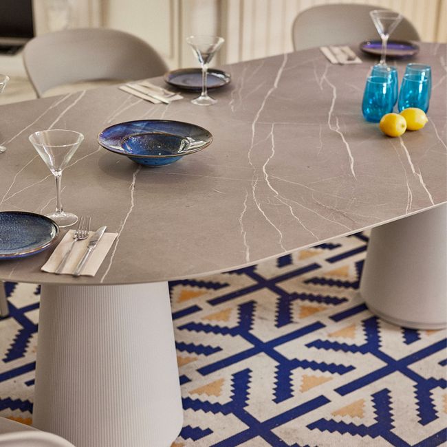 DORIA Konferenztisch | 2400 x 1200 mm, oval, Säule