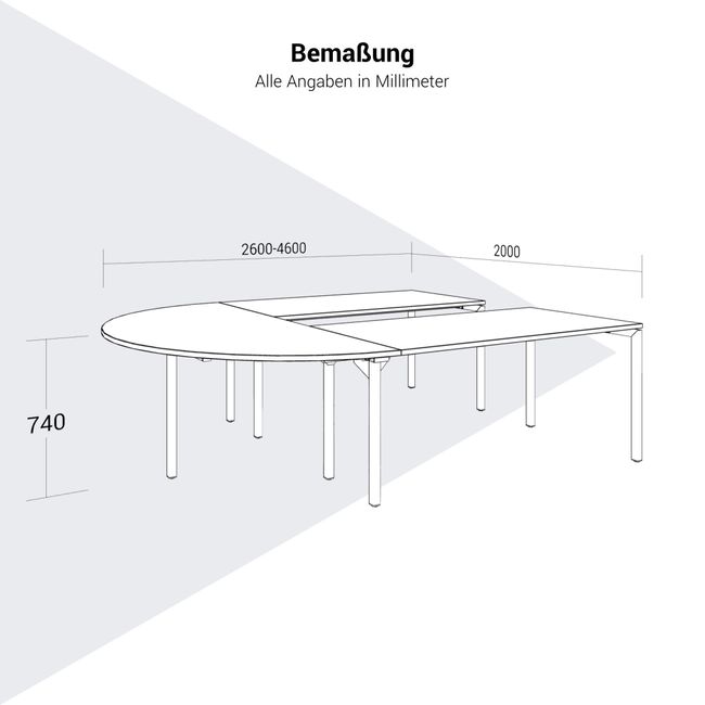 NOVA Konferenztisch | 2600-4600 mm, U-Form, optionale Elektrifizierung