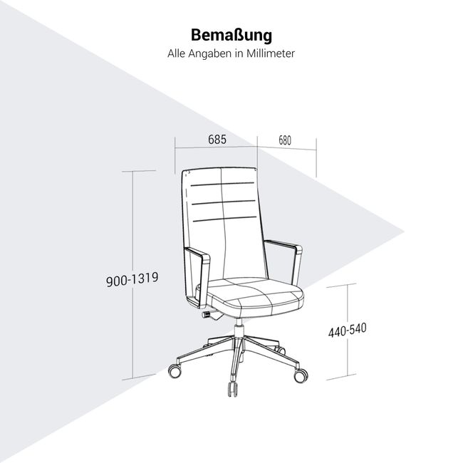 CRONOS Bürodrehstuhl | 5-Stern-Fußkreuz, Synchronmechanik, optionale Kopfstütze