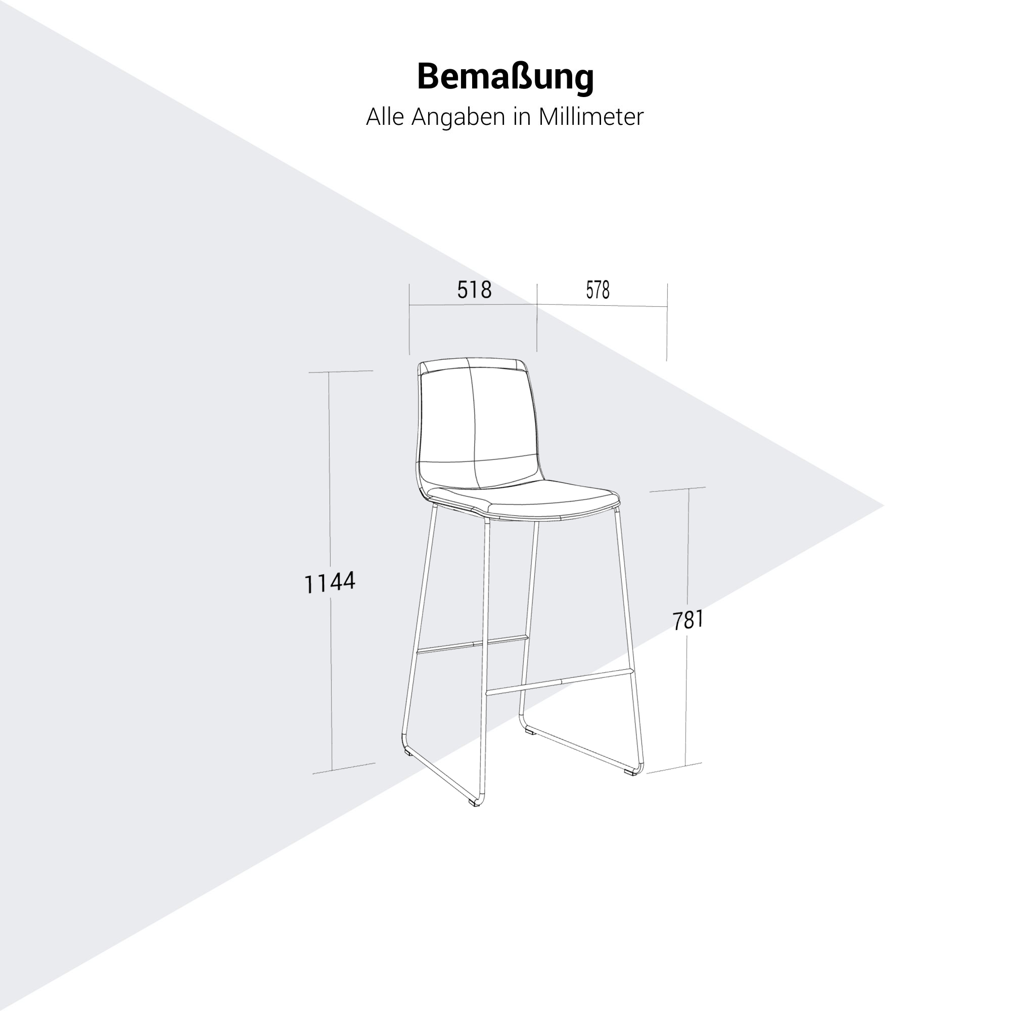NOELLE Barhocker | Kufengestell, mit oder ohne Polsterung, Fußstütze - 6 Main Image