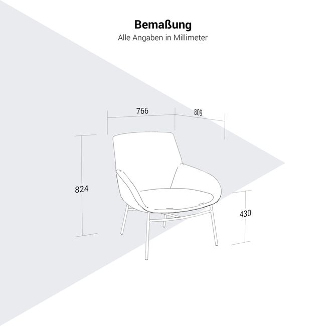 NOELLE Lounge-Sessel | 4-Fuß-Gestell